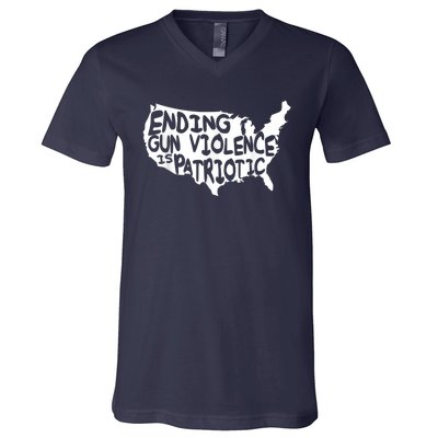 Peace Ending Gun Violence Is Patriotic Awareness Day V-Neck T-Shirt