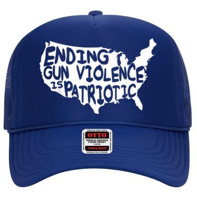 Peace Ending Gun Violence Is Patriotic Awareness Day High Crown Mesh Back Trucker Hat