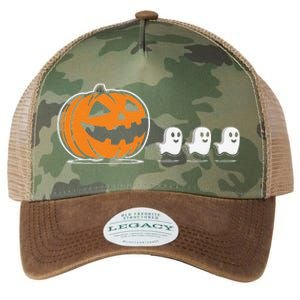 Pumpkin Eating Ghost Jack O Lantern Halloween Gamer Legacy Tie Dye Trucker Hat