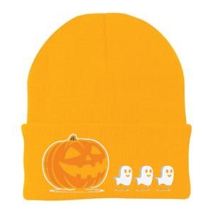 Pumpkin Eating Ghost Jack O Lantern Halloween Gamer Knit Cap Winter Beanie