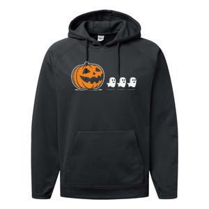 Pumpkin Eating Ghost Jack O Lantern Halloween Gamer Performance Fleece Hoodie