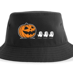 Pumpkin Eating Ghost Jack O Lantern Halloween Gamer Sustainable Bucket Hat