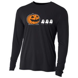 Pumpkin Eating Ghost Jack O Lantern Halloween Gamer Cooling Performance Long Sleeve Crew