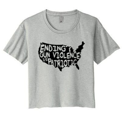 Peace Ending Gun Violence Is Patriotic Awareness Day Women's Crop Top Tee