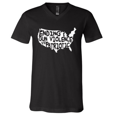 Peace Ending Gun Violence Is Patriotic Awareness Day V-Neck T-Shirt