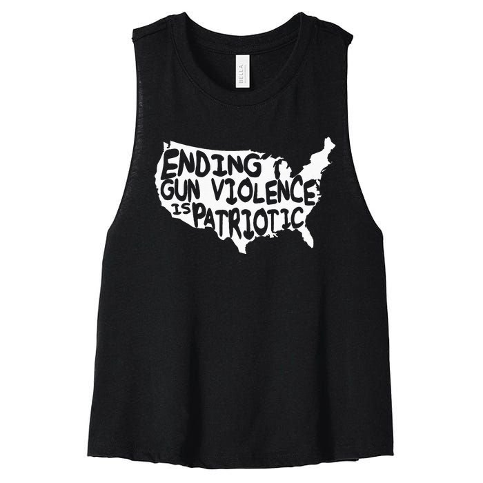 Peace Ending Gun Violence Is Patriotic Awareness Day Women's Racerback Cropped Tank