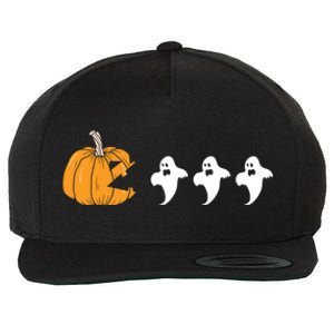 Pumpkin Eating Ghost Clothing Funny Halloween Cool Gift Wool Snapback Cap