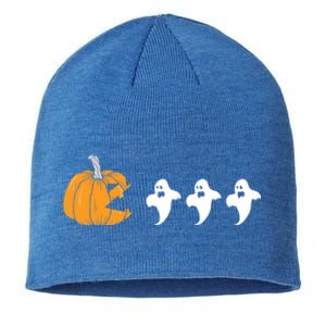 Pumpkin Eating Ghost Clothing Funny Halloween Cool Gift Sustainable Beanie