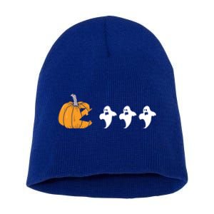 Pumpkin Eating Ghost Clothing Funny Halloween Cool Gift Short Acrylic Beanie