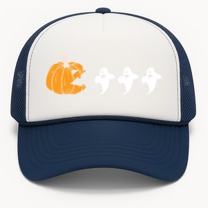 Pumpkin Eating Ghost Clothing Funny Halloween Cool Gift Trucker Hat