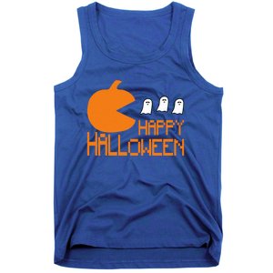 Pumpkin Eating Ghost Funny Halloween Gamer Meaningful Gift Tank Top