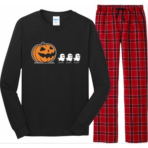 Pumpkin Eating Ghost Jack O Lantern Halloween Gamer Cool Gift Long Sleeve Pajama Set