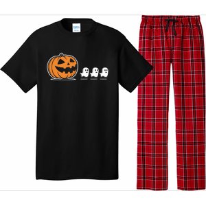 Pumpkin Eating Ghost Jack O Lantern Halloween Gamer Cool Gift Pajama Set