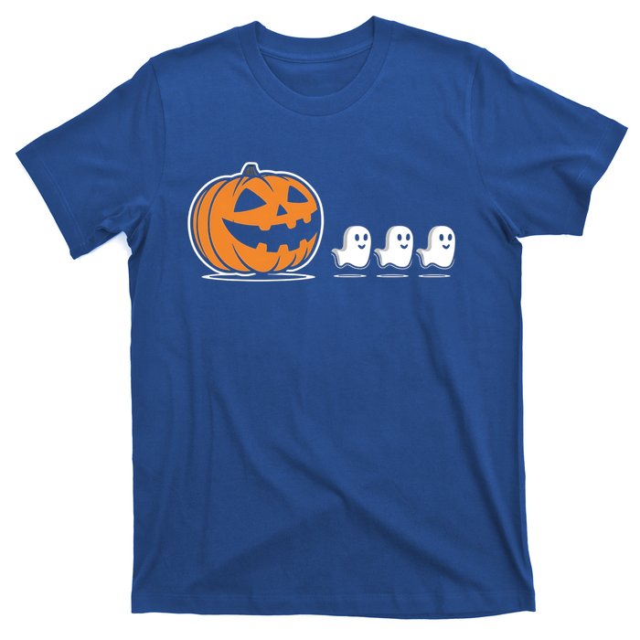 Pumpkin Eating Ghost Jack O Lantern Halloween Gamer Cool Gift T-Shirt