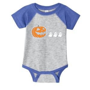 Pumpkin Eating Ghost Jack O Lantern Halloween Gamer Cool Gift Infant Baby Jersey Bodysuit