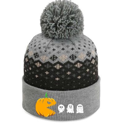 Pumpkin Eating Ghosts Funny Halloween Costume For Gamers Gift The Baniff Cuffed Pom Beanie