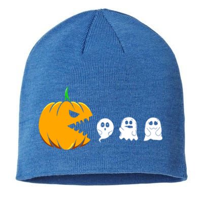 Pumpkin Eating Ghosts Funny Halloween Costume For Gamers Gift Sustainable Beanie