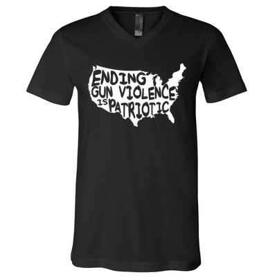 Peace Ending Gun Violence Is Patriotic Awareness Day V-Neck T-Shirt