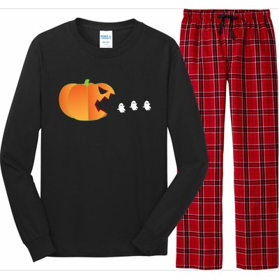 Pumpkin Eating Ghosts Funny Trick Or Treat Costume Gift Long Sleeve Pajama Set