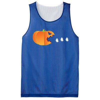 Pumpkin Eating Ghosts Funny Trick Or Treat Costume Gift Mesh Reversible Basketball Jersey Tank