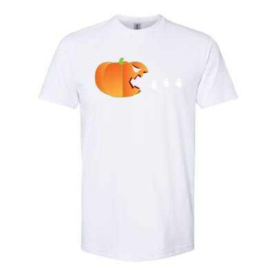 Pumpkin Eating Ghosts Funny Trick Or Treat Costume Gift Softstyle CVC T-Shirt