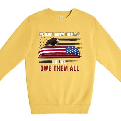 Patriotic Eagle Honor The Fallen Thank Them We Owe Them All Gift Premium Crewneck Sweatshirt