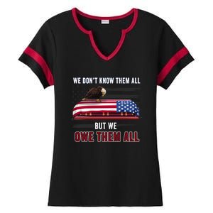 Patriotic Eagle Honor The Fallen Thank Them We Owe Them All Gift Ladies Halftime Notch Neck Tee