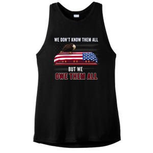 Patriotic Eagle Honor The Fallen Thank Them We Owe Them All Gift Ladies PosiCharge Tri-Blend Wicking Tank