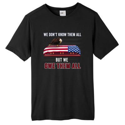 Patriotic Eagle Honor The Fallen Thank Them We Owe Them All Gift Tall Fusion ChromaSoft Performance T-Shirt