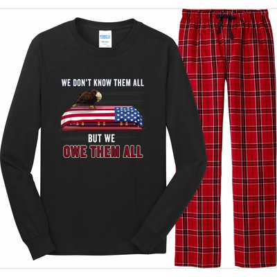 Patriotic Eagle Honor The Fallen Thank Them We Owe Them All Gift Long Sleeve Pajama Set