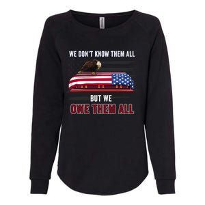 Patriotic Eagle Honor The Fallen Thank Them We Owe Them All Gift Womens California Wash Sweatshirt