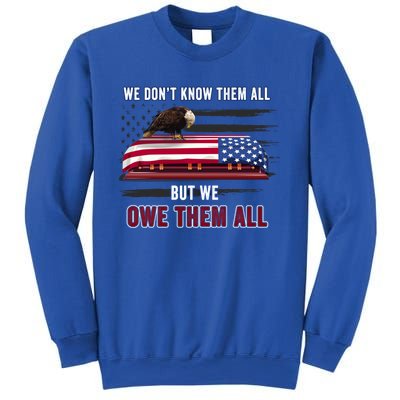 Patriotic Eagle Honor The Fallen Thank Them We Owe Them All Gift Sweatshirt