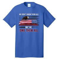 Patriotic Eagle Honor The Fallen Thank Them We Owe Them All Gift Tall T-Shirt