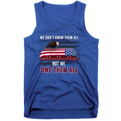 Patriotic Eagle Honor The Fallen Thank Them We Owe Them All Gift Tank Top