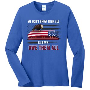 Patriotic Eagle Honor The Fallen Thank Them We Owe Them All Gift Ladies Long Sleeve Shirt