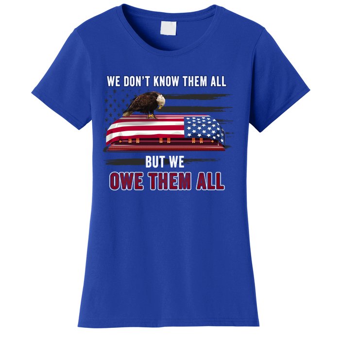 Patriotic Eagle Honor The Fallen Thank Them We Owe Them All Gift Women's T-Shirt