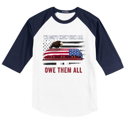 Patriotic Eagle Honor The Fallen Thank Them We Owe Them All Gift Baseball Sleeve Shirt