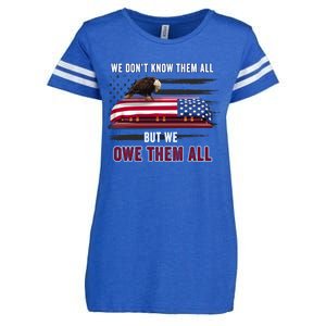 Patriotic Eagle Honor The Fallen Thank Them We Owe Them All Gift Enza Ladies Jersey Football T-Shirt