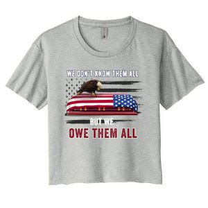 Patriotic Eagle Honor The Fallen Thank Them We Owe Them All Gift Women's Crop Top Tee