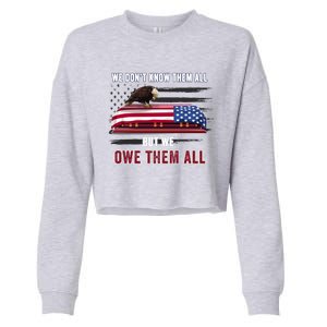 Patriotic Eagle Honor The Fallen Thank Them We Owe Them All Gift Cropped Pullover Crew