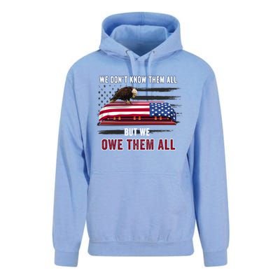 Patriotic Eagle Honor The Fallen Thank Them We Owe Them All Gift Unisex Surf Hoodie