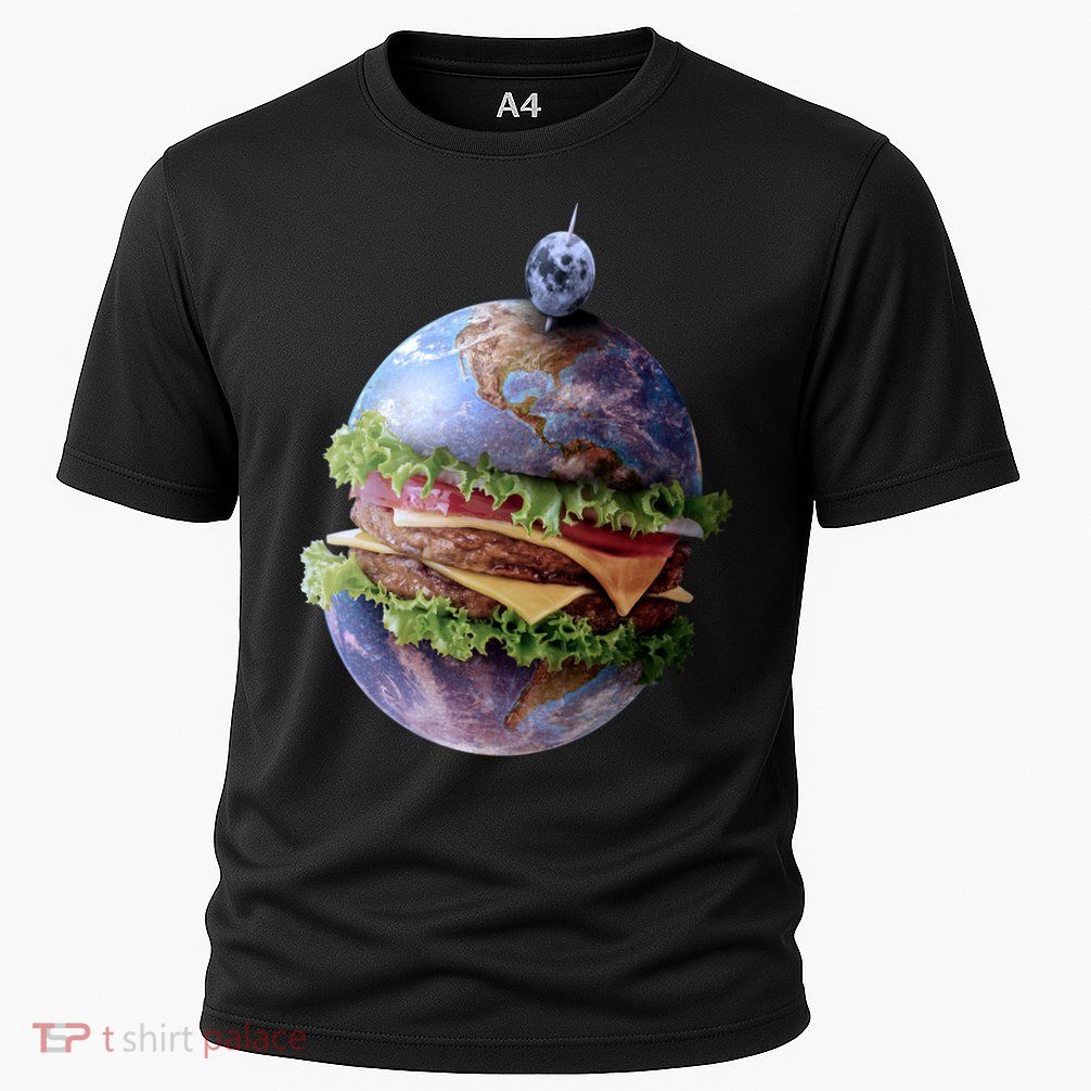Planet Earth Hamburger Cooling Performance Crew T-Shirt