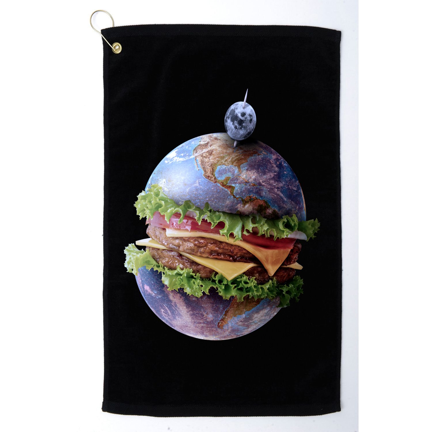 Planet Earth Hamburger Golf Towel