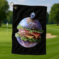 Planet Earth Hamburger Golf Towel
