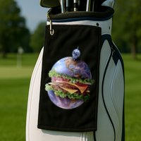 Planet Earth Hamburger Golf Towel
