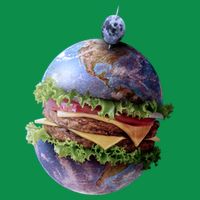 Planet Earth Hamburger V-Neck T-Shirt