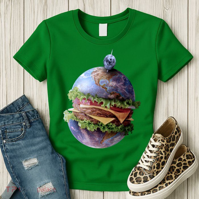Planet Earth Hamburger Womens T-Shirt