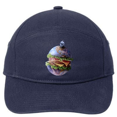 Planet Earth Hamburger 7-Panel Snapback Hat