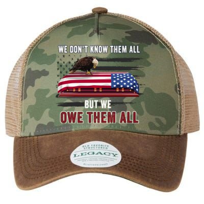 Patriotic Eagle Honor The Fallen Thank Them We Owe Them All Gift Legacy Tie Dye Trucker Hat