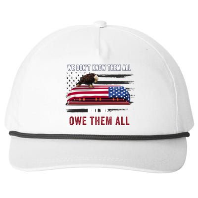 Patriotic Eagle Honor The Fallen Thank Them We Owe Them All Gift Snapback Five-Panel Rope Hat